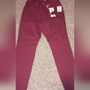 Women's YMI Pants Size 1X Color Dark Rose Skinny Stretchy Comfortable Stretch...